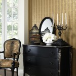 metallic wallpaper dining room stripes
