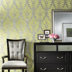 floral wallpaper metallic texture formal 