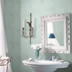 bathroom wallpaper blue vintage