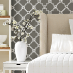 bedroom wallpaper trellis