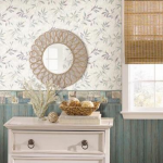bathroom wallpaper scroll leaf