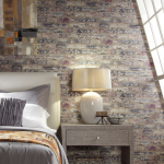 bedroom wallpaper faux stone