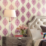 bedroom wallpaper pink damask