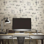 office wallpaper vintage planes