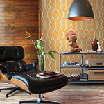office wallpaper orange geometric