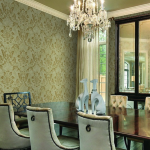 damask wallpaper dining room