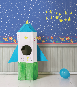 rocketship wallpaper border for children