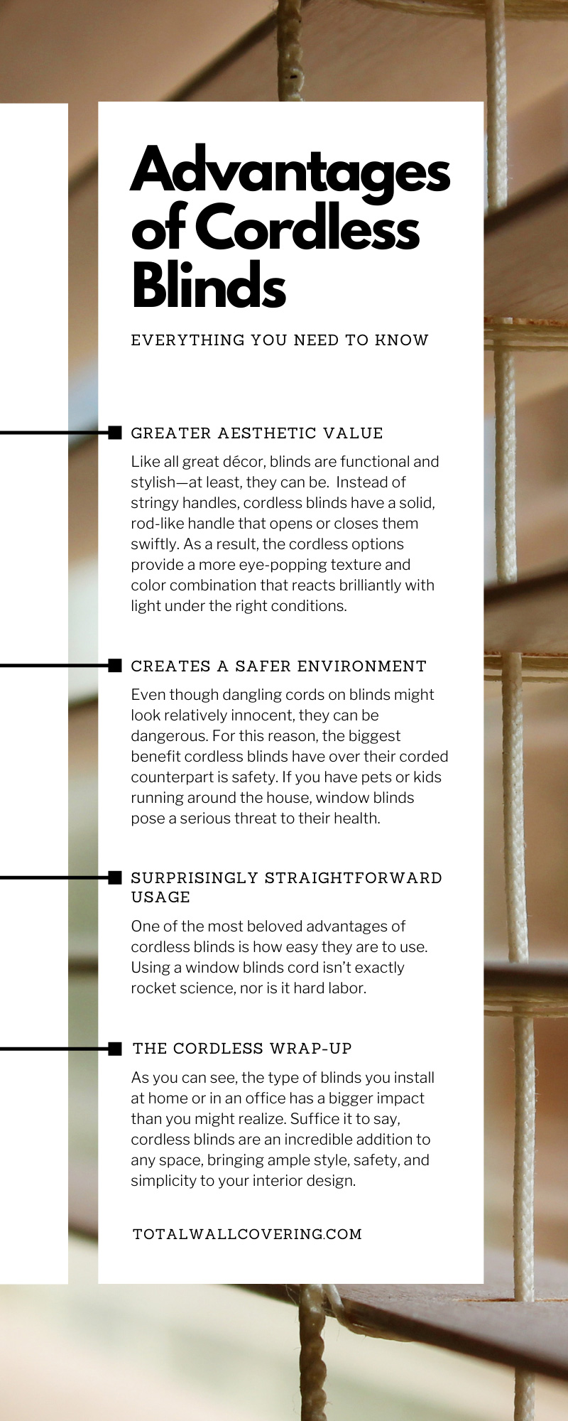 Advantages of Cordless Blinds – Everything You Need To Know infographic