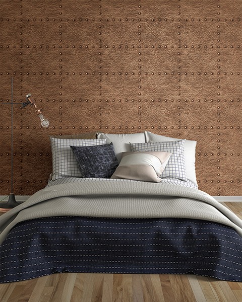 Otto Copper Hammered Metal Wallpaper