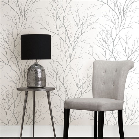 2773-455922 Zola Grey Tree Branch Wallpaper