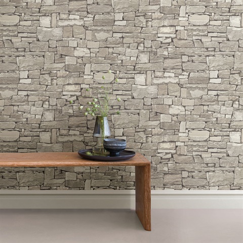 2773-859119 Tallulah Taupe Stone Wallpaper