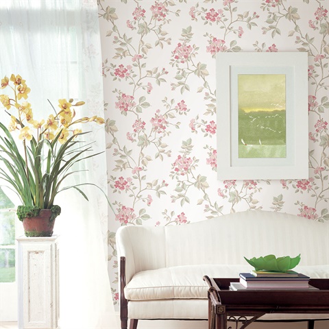 2811-87719 Parry Pink Floral Wallpaper