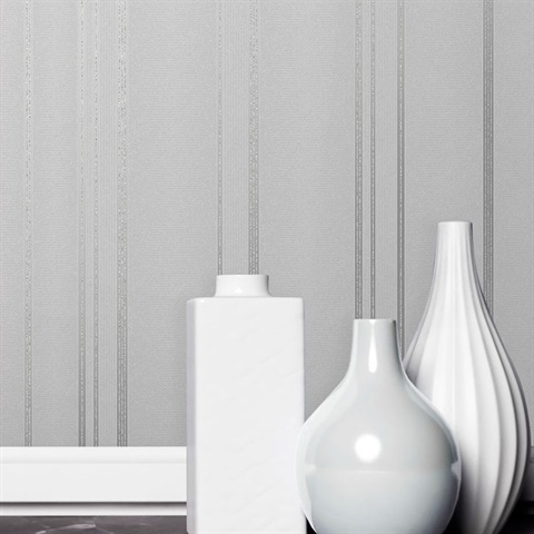 2834-42339 Thierry Grey Stripe Wallpaper