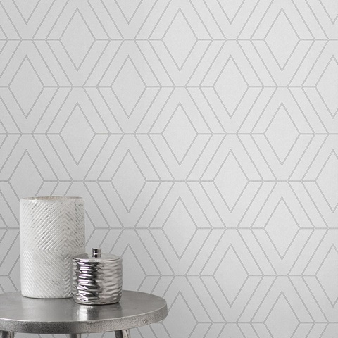 2834-42340 Adaline Light Grey Geometric Wallpaper