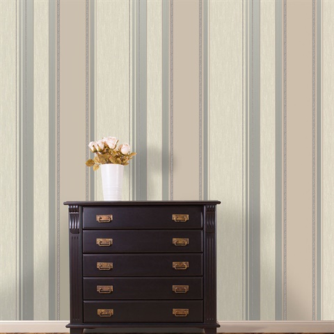 2834-M0784 Mirabelle Neutral Stripe Wallpaper