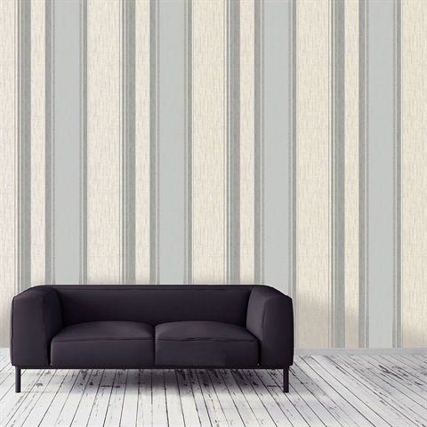 2834-M0853 Mirabelle Silver Stripe Wallpaper