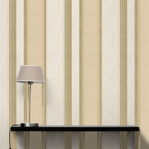 2834-M0869 Mirabelle Cream Stripe Wallpaper