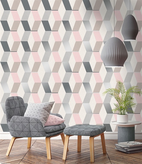 2834-M1469 Rochelle Multicolor Geometric Wallpaper