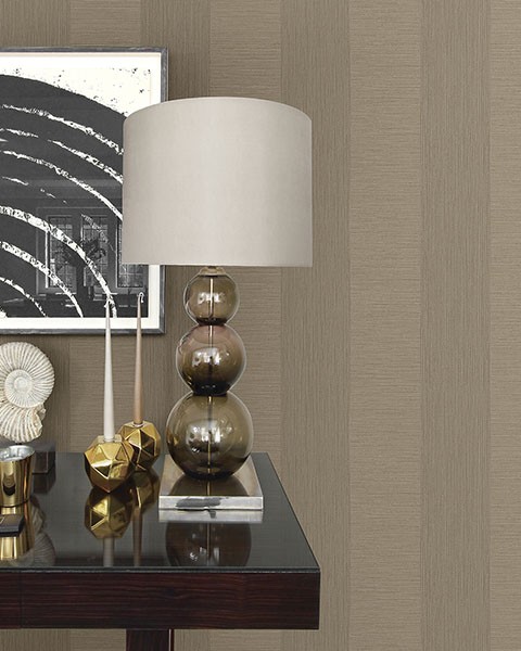 Intrepid Beige Faux Grasscloth Stripe Wallpaper