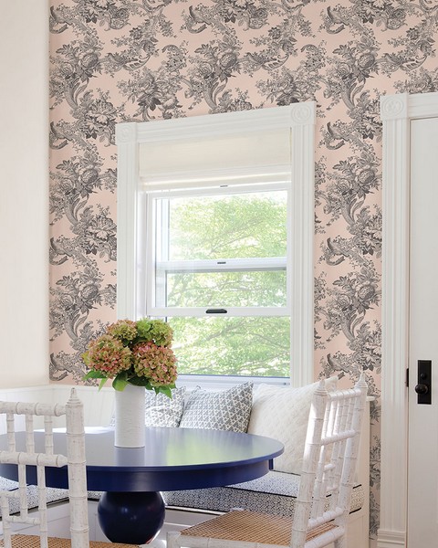 2927-81601 Carmel Blush Baroque Florals Wallpaper