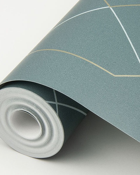 Ballard Teal Geometric Wallpaper