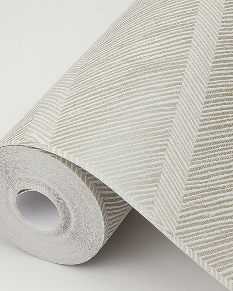 Aspen Champagne Chevron Wallpaper