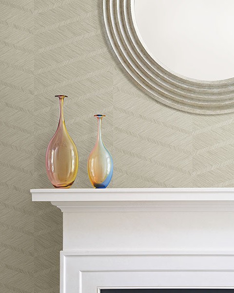 Aspen Champagne Chevron Wallpaper