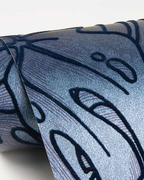 Balboa Indigo Botanical Wallpaper