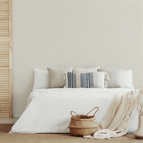 Agave Grey Imitation Grasscloth Wallpaper