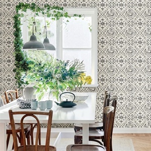Sonoma Black Spanish Tile Wallpaper