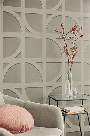 Shapes Dark Grey Curved Trellis Wallpaper
