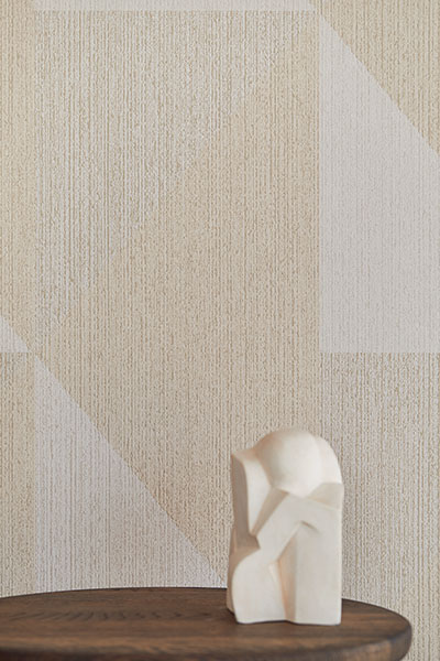 Diamond Khaki Tri-Tone Geometric Wallpaper