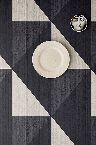 Diamond Black Tri-Tone Geometric Wallpaper