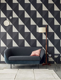 395823 Diamond Black Tri-Tone Geometric Wallpaper