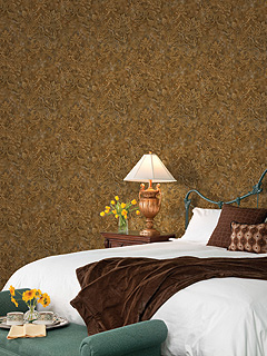 Brown and Grey Damask Floral Wallpaper, SBK22848