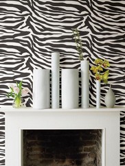 450-46966 Black & White Zebra Stripe Wallpaper