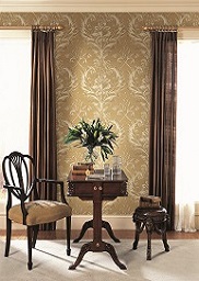Brilliant Acanthus Gold and Brown Damask