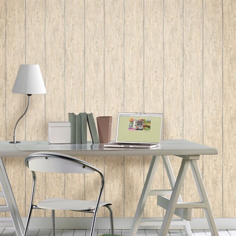Rodeo Beige Outhouse Wood Wall Wallpaper