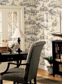 Toile and Oriental Wallpaper