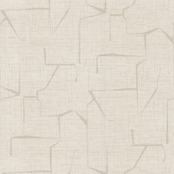 54" Wide Lyle Beige Abstract Geometric Wallpaper