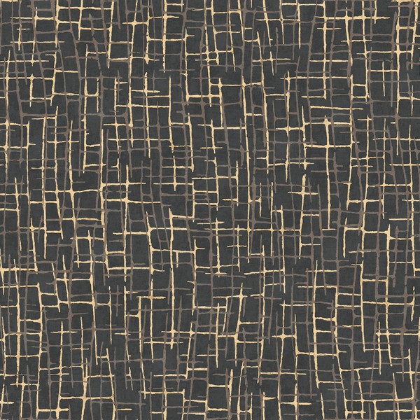54" Wide Rian Black Linear Abstract Wallpaper