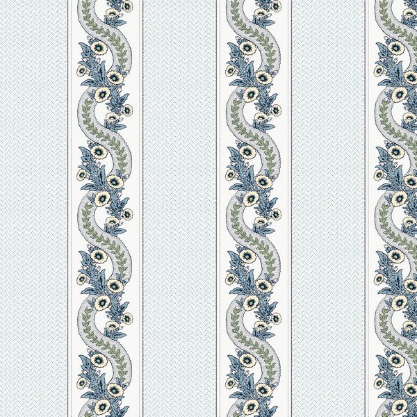 Abbey's Garland Aqua Wallpaper