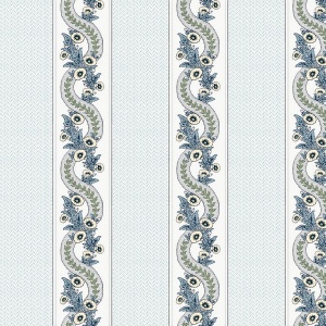 Abbey's Garland Aqua Wallpaper