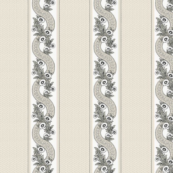 Abbey's Garland Black & White Wallpaper
