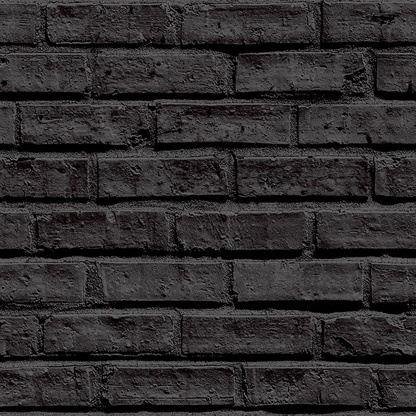 Abner Black Brick Wallpaper