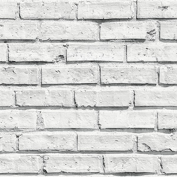 Abner White Brick Wallpaper