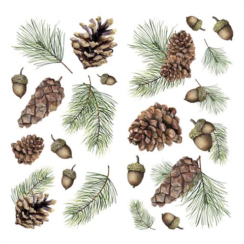 Acorn And Pinecone Peel And Stick Wall Decals