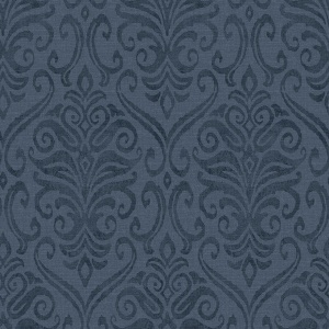 Adavu Blue Damask Wallpaper