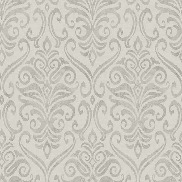 Adavu Grey Damask Wallpaper