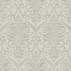 Adavu Grey Damask Wallpaper